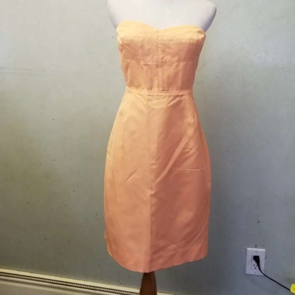 NWT J.Crew Tube top open back PEACH dress women's size 4 (U23) - Picture 7 of 8